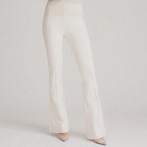 SABLYN BAILEY Pintuck Ponte High Waist Flare Legging Pant Cream, $380 Retail